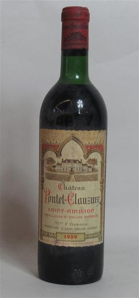 null 1 bouteille CHÂTEAU PONTET CLAUZURE 1959 Saint Emilion, niveau : haute épaule,...