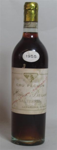 null 1 bouteille CRU PECHON 1955 Sauternes, étiquette légèrement tachée, capsule...