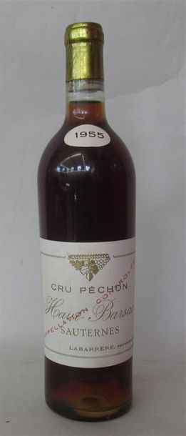 null 1 bouteille CRU PECHON 1955 Sauternes, étiquette très légèrement tachée, capsule...