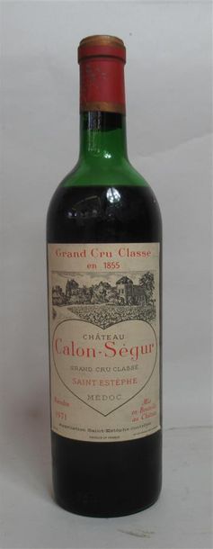 null 1 bouteille CHÂTEAU CALON SEGUR 1971 Saint Estèphe, niveau : basse épaule, capsule...