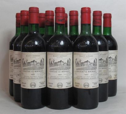 null 12 bouteilles CHÂTEAU LE BOURDIEU 1983 Cru bourgeois Haut Médoc, niveaux : 1...