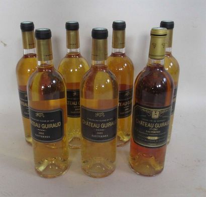 null 7 bouteilles de CHATEAU GUIRAUD Sauternes Premier Cru 2002 (x1), 2005 (x4),...