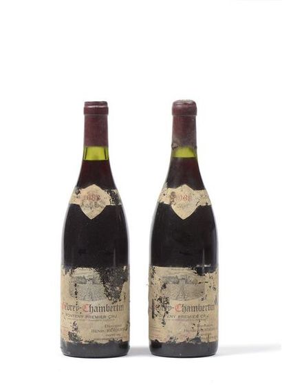 null 2 Bouteilles GEVREY-CHAMBERTIN FONTENY (1° Cru) 1988 Henri Rebourseau (e.t.h...