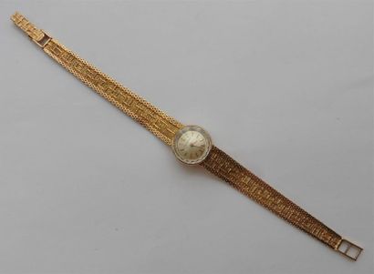 null JAEGER LECOULTRE - Montre bracelet de dame en or jaune 18 K (750/oo), le cadran...