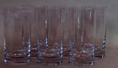 null DAUM FRANCE - Suite de six verres à orangeade en cristal - Signés sur les bases...