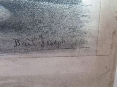 null Joseph BAIL (1862-1921) "Jeune femme à la fenêtre" Crayon noir rehaussé de craie...