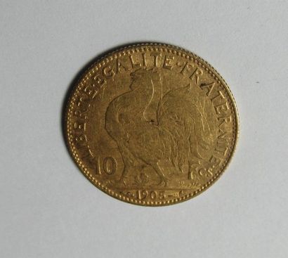 null Pièce de 10 Francs en or jaune au Coq 1905 