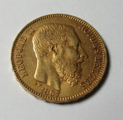 null Pièce de 20 Francs Belge Léopold II 1867 