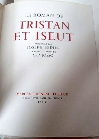 null [BEDIER Joseph] LE ROMAN DE TRISTAN ET ISEUT Edité par Marcel Lubineau, Paris,...