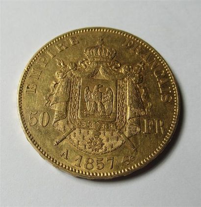 null Pièce de 50 Francs or Napoléon III tête nue 1857 