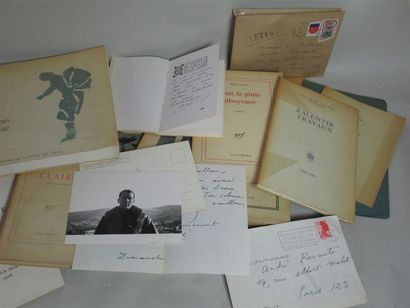 null René CHAR - Ensemble de 15 volumes brochés écrits par René CHAR, dont 7 dédicacés...