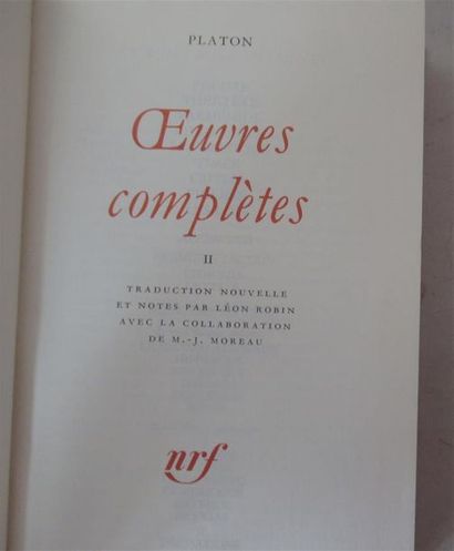 null Collection LA PLEIADE, un volume Platon oeuvre complète