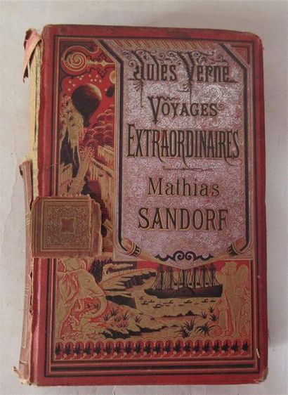 null Jules VERNE - "Voyages extraordinaires - Mathias SANDORF" Un volume relié avec...