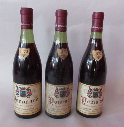 null 3 Blles de POMMARD Rémi de Foulanges 1973 (niveaux 1 à 3,5 cm, étiquettes légèrement...