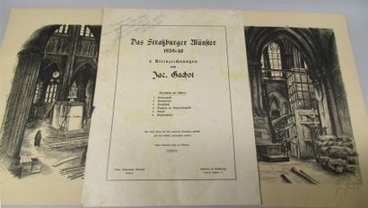 null Jacques GACHOT (1885-1954) - "Das Strakburger Münfter 1939-40" Suite de 6 lithographies...