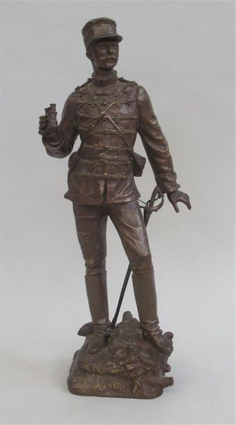 null Charles ANFRIE (1833 -1905) "Sur la Brèche" Epreuve en bronze à patine brune...