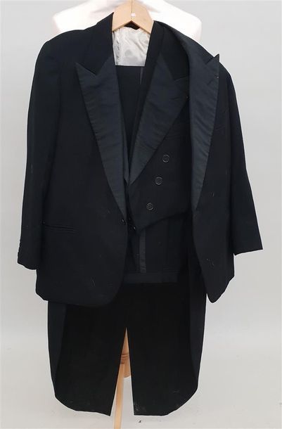 null Costume complet pour homme en tissu noir comprenant : une veste courte, une...
