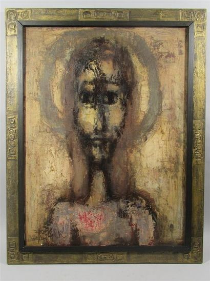 null Philippe GRISEL (1930-1998) "Christ" Huile sur toile signée en bas à gauche...