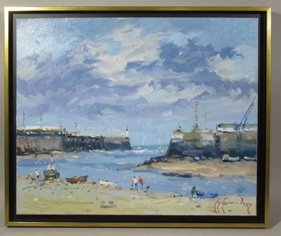 null Guy LEGENDRE (né en 1946) "LeTréport" Huile sur toile signée en bas à droite...