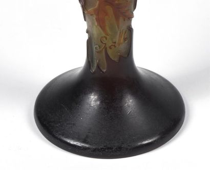 null Émile GALLÉ (1846-1904) Important vase de forme balustre en verre doublé à décor...