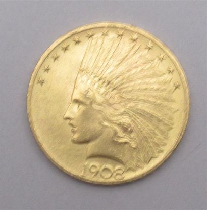 null Pièce de 10 dollars en or tête d'indien 1908 Non présentées aux expositions...