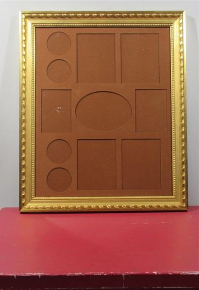 null Christian DIOR - Cadre multivues pour photographies avec cadre en bois doré...