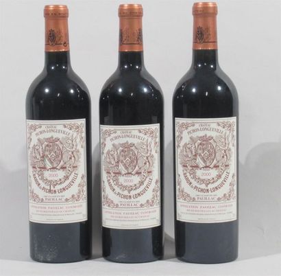 null 3 bouteilles de PICHON LONGUEVILLE Pauillac 2000