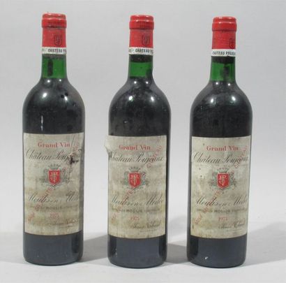 null 3 bouteilles de CHATEAU POUJAUX Moulis en Médoc - Domaine Jean THEIL - 1975...