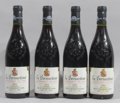 null 4 bouteilles de Château neuf du pape "La Bernardine" M. Chapoutier propriétaire...