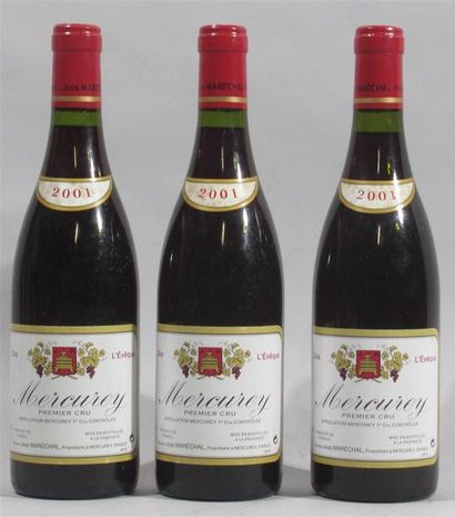 null 3 bouteilles de Mercurey "Clos l'évêque" 1er cru Domaine Jean Maréchal 2001