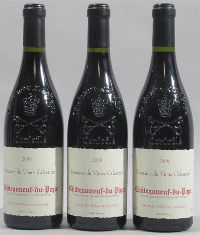 null 3 bouteilles de Château Neuf du pape Domaine du vieux Calcernier 2009