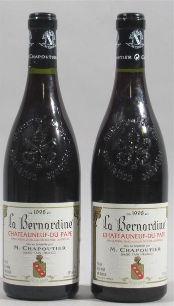 null 2 bouteilles de Château neuf du pape "La Bernardine" M. Chapoutier propriétaire...