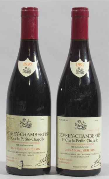 null 2 bouteilles de Gevrey Chambertin 1er cru La petite Chapelle Jean Michel Guillon...