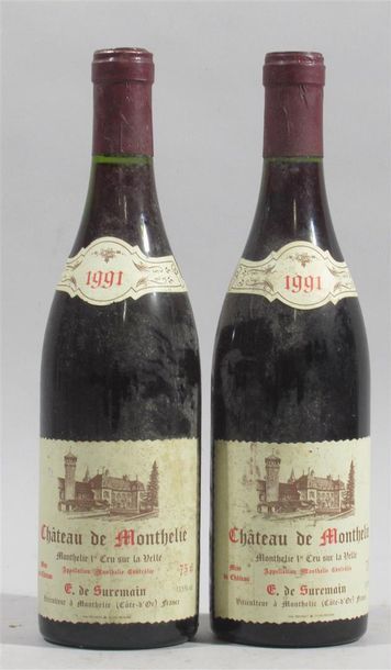 null 2 bouteilles de Château de Monthelie Grand cru E. de Suremain 1991