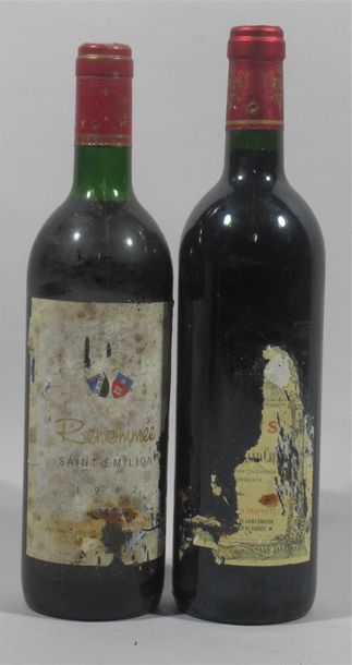 null 1 bouteille de Renomée St Emilion 1992 - 1 bouteille de Galius St Emilion (année...