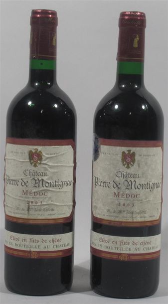 null 2 bouteilles de Chateau Pierre de Montignac MEDOC 2003