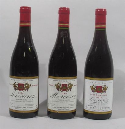 null 3 bouteilles de MERCUREY 1er cru BOURGOGNE Domaine Maréchal 2004 (x2) et 20...
