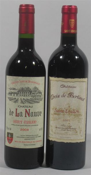 null 2 bouteilles de SAINT EMILION Domaines LACROIX DE BERTINAT LAFAYE Alain 2002...