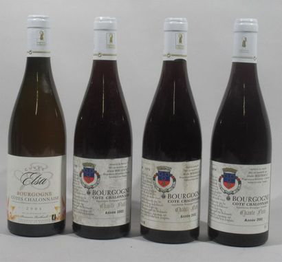 null 4 bouteilles de CHALONNAISE Domaine Berthaut 2002 (x3) rouge et 2006(blanc)
