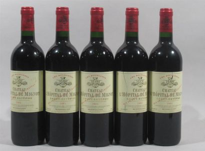 null 5 bouteilles de CHATEAU L'HOPITAL DE MIGNOT Cru Bourgeois Saint estephe 200...