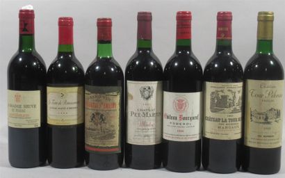 null 7 bouteilles dont CHATEAULA TOUR DE MONS 1992, CHATEAUPEY MARTIN MEDOC 1995,...