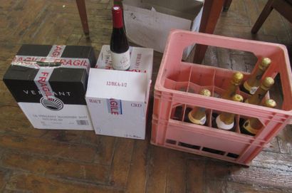 null Six bouteilles de vin VERSANT (0,75 litres) Douze demi bouteilles de vin SAINT...