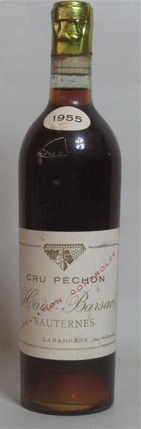 null 1 bouteille CRU PECHON 1955 Sauternes, étiquette légèrement tachée, capsule...
