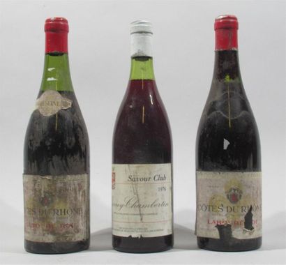 null 2 bouteilles de COTES DU RHONE Domaine Labouré-Roy (année illisible, étiquettes...