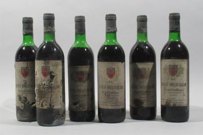 null 6 bouteilles de CHATEAU YON-LAVALLADE Saint-Emilion Domaine A. Gaury 1976 (niveaux...