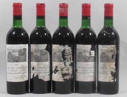 null 5 bouteilles CHATEAU DU CARTILLON H. MALTETE Haut Médoc 1967 (étiquette abî...