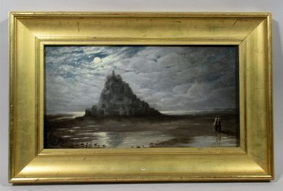 null FANNY DILLAYE (XIXe/XXe) "Le Mont Saint Michel" Huile sur toile signée en bas...