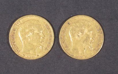 null 2 pièces de 20 Francs or Napoléon III 1853 et 1860 