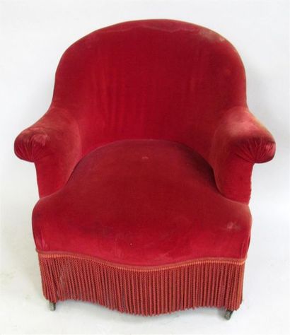 null Chauffeuse avec garniture en velours rouge - Époque Art Déco, vers 1930 