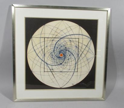 null José Maria DE LABRA (1925-1994) "Geometria" Lithographie en couleur signée en...